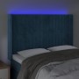 Cabecero con LED de terciopelo azul oscuro 147x16x118/128 cm de , Cabeceros y pies de cama - Ref: Foro24-3124338, Precio: 129...