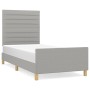 Light gray fabric bed frame with headboard 80x200 cm by , Beds and slatted bases - Ref: Foro24-3125090, Price: 154,99 €, Disc...