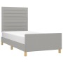 Light gray fabric bed frame with headboard 80x200 cm by , Beds and slatted bases - Ref: Foro24-3125090, Price: 154,99 €, Disc...