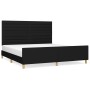 Estructura de cama con cabecero de tela negro 160x200 cm de , Camas y somieres - Ref: Foro24-3125148, Precio: 228,99 €, Descu...