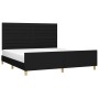 Estructura de cama con cabecero de tela negro 160x200 cm de , Camas y somieres - Ref: Foro24-3125148, Precio: 228,99 €, Descu...