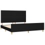 Estructura de cama con cabecero de tela negro 160x200 cm de , Camas y somieres - Ref: Foro24-3125148, Precio: 228,99 €, Descu...