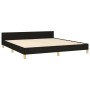 Estructura de cama con cabecero de tela negro 160x200 cm de , Camas y somieres - Ref: Foro24-3125148, Precio: 228,99 €, Descu...