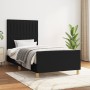 Bed frame with black fabric headboard 100x200 cm by , Beds and slatted bases - Ref: Foro24-3125197, Price: 136,13 €, Discount: %