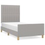 Light gray fabric bed frame with headboard 100x200 cm by , Beds and slatted bases - Ref: Foro24-3125195, Price: 165,26 €, Dis...