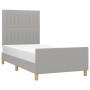 Light gray fabric bed frame with headboard 100x200 cm by , Beds and slatted bases - Ref: Foro24-3125195, Price: 165,26 €, Dis...