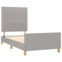 Light gray fabric bed frame with headboard 100x200 cm by , Beds and slatted bases - Ref: Foro24-3125195, Price: 165,26 €, Dis...