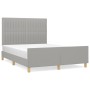 Light gray fabric bed frame with headboard 140x190 cm by , Beds and slatted bases - Ref: Foro24-3125211, Price: 216,97 €, Dis...