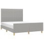 Light gray fabric bed frame with headboard 140x190 cm by , Beds and slatted bases - Ref: Foro24-3125211, Price: 216,97 €, Dis...