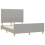 Light gray fabric bed frame with headboard 140x190 cm by , Beds and slatted bases - Ref: Foro24-3125211, Price: 216,97 €, Dis...