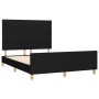 Bed frame with black fabric headboard 140x190 cm by , Beds and slatted bases - Ref: Foro24-3125213, Price: 242,74 €, Discount: %