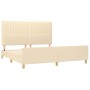 Bed frame with cream fabric headboard 160x200 cm by , Beds and slatted bases - Ref: Foro24-3125232, Price: 242,36 €, Discount: %