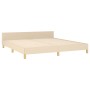 Bed frame with cream fabric headboard 160x200 cm by , Beds and slatted bases - Ref: Foro24-3125232, Price: 242,36 €, Discount: %