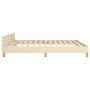 Bed frame with cream fabric headboard 160x200 cm by , Beds and slatted bases - Ref: Foro24-3125232, Price: 242,36 €, Discount: %