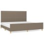 Bed frame with headboard in taupe gray fabric 200x200 cm by , Beds and slatted bases - Ref: Foro24-3125247, Price: 261,99 €, ...