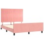 Pink velvet bed frame with headboard 140x200 cm by , Beds and slatted bases - Ref: Foro24-3125884, Price: 235,72 €, Discount: %