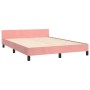 Pink velvet bed frame with headboard 140x200 cm by , Beds and slatted bases - Ref: Foro24-3125884, Price: 235,72 €, Discount: %