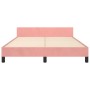 Pink velvet bed frame with headboard 140x200 cm by , Beds and slatted bases - Ref: Foro24-3125884, Price: 235,72 €, Discount: %