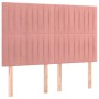 Pink velvet bed frame with headboard 140x190 cm by , Beds and slatted bases - Ref: Foro24-3125878, Price: 238,01 €, Discount: %