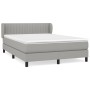 Box spring bed with light gray fabric mattress 140x190 cm by , Beds and slatted bases - Ref: Foro24-3126397, Price: 436,46 €,...