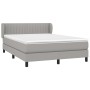 Box spring bed with light gray fabric mattress 140x190 cm by , Beds and slatted bases - Ref: Foro24-3126397, Price: 436,46 €,...