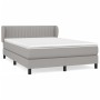 Box spring bed with light gray fabric mattress 140x200 cm by , Beds and slatted bases - Ref: Foro24-3126405, Price: 439,87 €,...