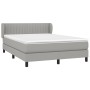 Box spring bed with light gray fabric mattress 140x200 cm by , Beds and slatted bases - Ref: Foro24-3126405, Price: 439,87 €,...