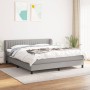 Box spring bed with light gray fabric mattress 160x200 cm by , Beds and slatted bases - Ref: Foro24-3126413, Price: 507,56 €,...