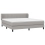 Box spring bed with light gray fabric mattress 160x200 cm by , Beds and slatted bases - Ref: Foro24-3126413, Price: 507,56 €,...