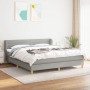 Box spring bed with light gray fabric mattress 160x200 cm by , Beds and slatted bases - Ref: Foro24-3126893, Price: 489,49 €,...