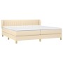 Cama box spring con colchón tela color crema 200x200 cm de , Camas y somieres - Ref: Foro24-3126994, Precio: 627,60 €, Descue...