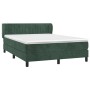 Cama box spring con colchón terciopelo verde oscuro 140x200 cm de , Camas y somieres - Ref: Foro24-3127616, Precio: 429,99 €,...