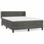 Box spring bed with dark gray velvet mattress 140x200 cm by , Beds and slatted bases - Ref: Foro24-3127614, Price: 446,49 €, ...