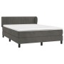 Box spring bed with dark gray velvet mattress 140x200 cm by , Beds and slatted bases - Ref: Foro24-3127614, Price: 446,49 €, ...