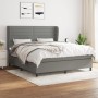 Box spring bed with dark gray fabric mattress 160x200 cm by , Beds and slatted bases - Ref: Foro24-3128054, Price: 575,40 €, ...