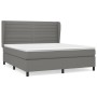 Box spring bed with dark gray fabric mattress 160x200 cm by , Beds and slatted bases - Ref: Foro24-3128054, Price: 575,40 €, ...