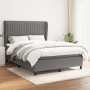 Box spring bed with dark gray fabric mattress 140x200 cm by , Beds and slatted bases - Ref: Foro24-3128126, Price: 532,00 €, ...