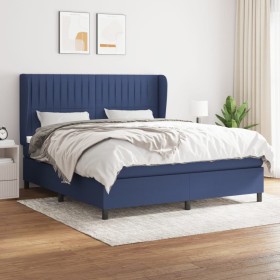 Box spring bed with blue fabric mattress 160x200 cm by , Beds and slatted bases - Ref: Foro24-3128139, Price: 597,43 €, Disco...