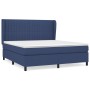 Cama box spring con colchón tela azul 160x200 cm de , Camas y somieres - Ref: Foro24-3128139, Precio: 584,05 €, Descuento: %