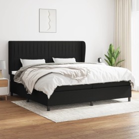 Cama box spring con colchón tela negro 200x200 cm de , Camas y somieres - Ref: Foro24-3128151, Precio: 709,21 €, Descuento: %