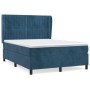 Box spring bed with dark blue velvet mattress 140x200 cm by , Beds and slatted bases - Ref: Foro24-3129337, Price: 527,78 €, ...