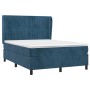 Box spring bed with dark blue velvet mattress 140x200 cm by , Beds and slatted bases - Ref: Foro24-3129337, Price: 527,78 €, ...