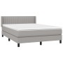 Cama box spring con colchón tela gris claro 140x200 cm de , Camas y somieres - Ref: Foro24-3129873, Precio: 436,05 €, Descuen...