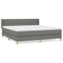 Cama box spring con colchón tela gris oscuro 160x200 cm de , Camas y somieres - Ref: Foro24-3130362, Precio: 478,72 €, Descue...