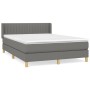 Box spring bed with dark gray fabric mattress 140x190 cm by , Beds and slatted bases - Ref: Foro24-3130426, Price: 455,19 €, ...