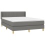 Cama box spring con colchón tela gris oscuro 140x190 cm de , Camas y somieres - Ref: Foro24-3130426, Precio: 410,99 €, Descue...