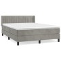 Box spring bed with light gray velvet mattress 140x200 cm by , Beds and slatted bases - Ref: Foro24-3131081, Price: 436,40 €,...