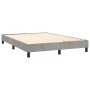 Box spring bed with light gray velvet mattress 140x200 cm by , Beds and slatted bases - Ref: Foro24-3131081, Price: 419,99 €,...