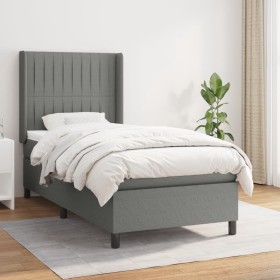 Box spring bed with dark gray fabric mattress 80x200 cm by , Beds and slatted bases - Ref: Foro24-3131546, Price: 319,99 €, D...