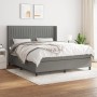 Cama box spring con colchón tela gris oscuro 160x200 cm de , Camas y somieres - Ref: Foro24-3131602, Precio: 557,87 €, Descue...